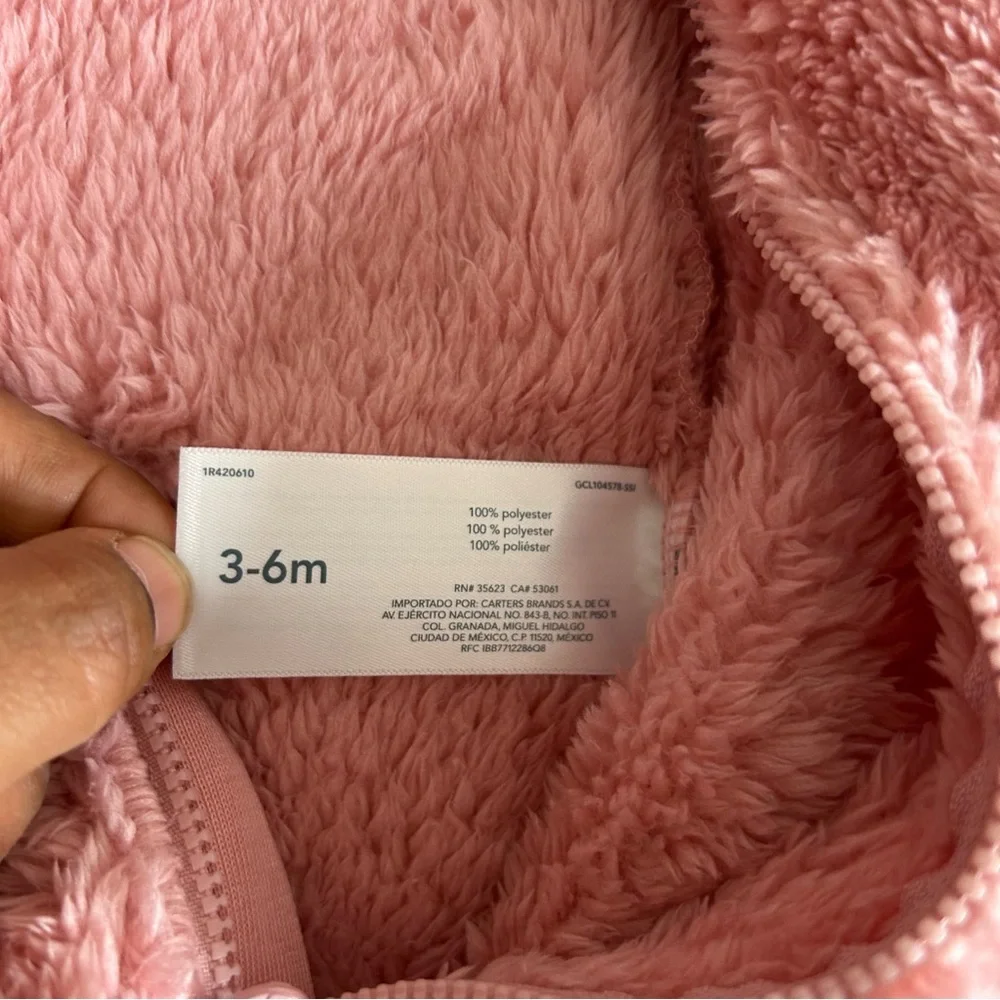 Bundle Carter's‎ Pink Sherpa One piece jumpsuit size 3-6M
